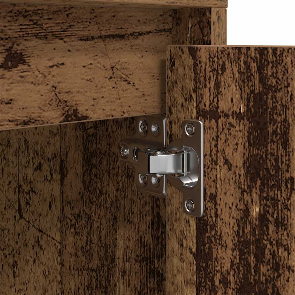 vidaXL Comodino con Luci LED Legno Antico 38x34x50 cm