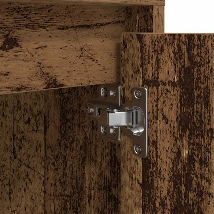 vidaXL Comodino con Luci LED Legno Antico 38x34x50 cm