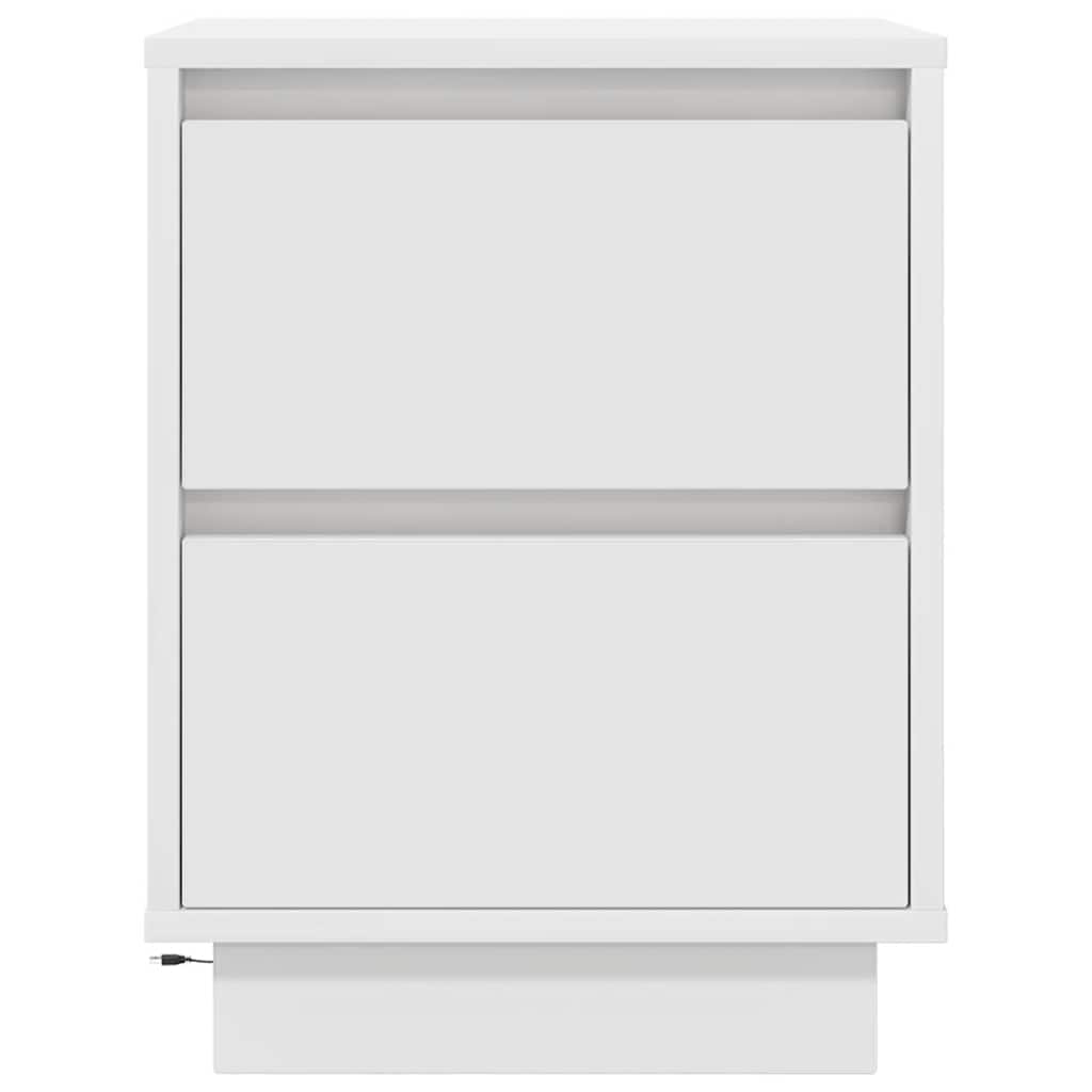 Comodino con Luci a LED-Tavolino da notte Bianco 38x34x50 cm 921387