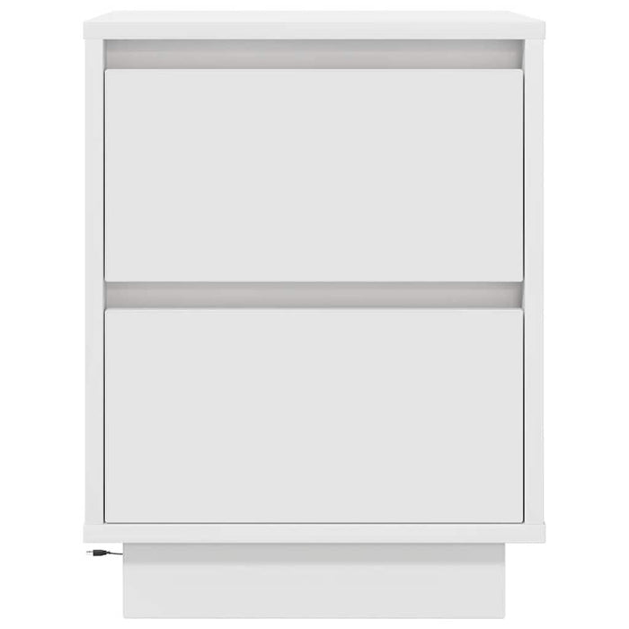 Comodino con Luci a LED-Tavolino da notte Bianco 38x34x50 cm 921387