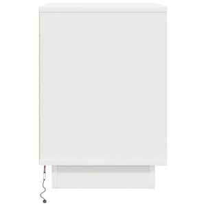 Comodino con Luci a LED-Tavolino da notte Bianco 38x34x50 cm 921387