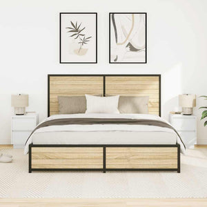 Comodini con Luci a LED 2 pz-Set di 2 Tavolino da notte Bianco 38x34x50 cm