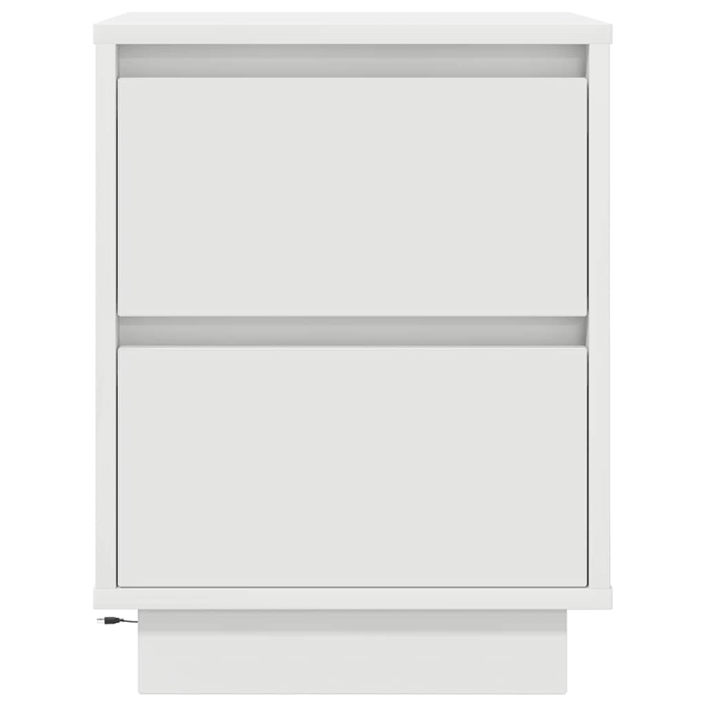 vidaXL Comodini con Luci a LED 2 pz Bianco 38x34x50 cm