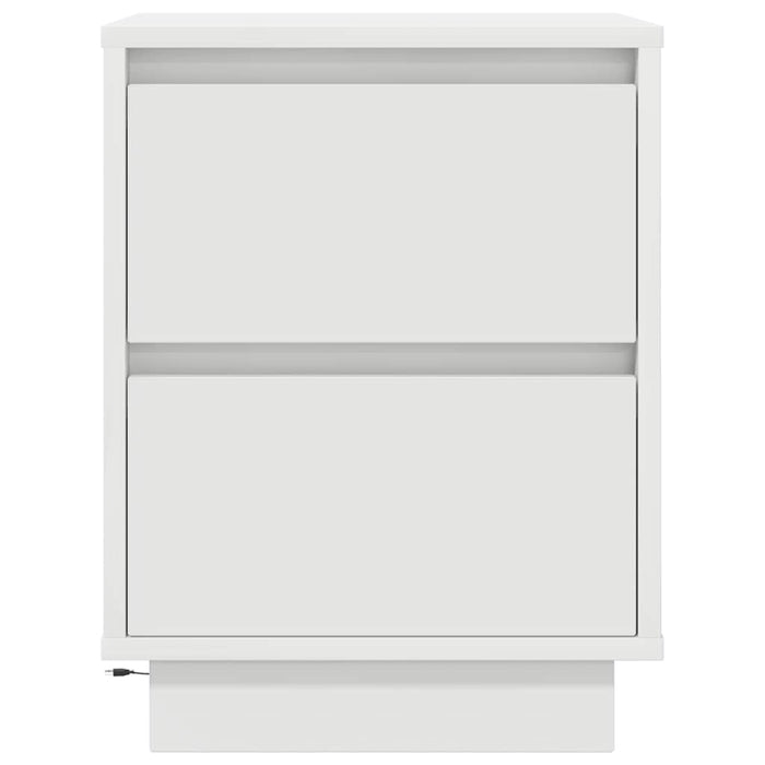 vidaXL Comodini con Luci a LED 2 pz Bianco 38x34x50 cm