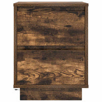 vidaXL Comodini con Luci a LED 2 pz Rovere Fumo 38x34x50 cm