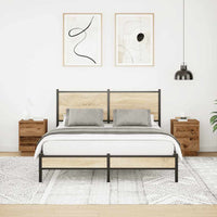 Comodini con Luci a LED 2 pz-Set di 2 Tavolino da notte Legno Antico 38x34x50 cm 879071