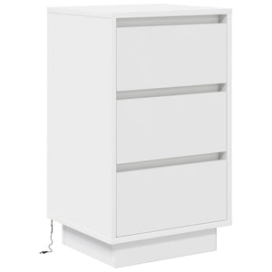 Comodini con Luci LED Bianco 38x34x65 cm 861301