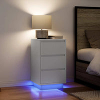 Comodini con Luci LED Bianco 38x34x65 cm 861301