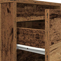 vidaXL Comodino con Luci LED Legno Antico 38x34x65 cm