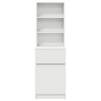 Comodino-Tavolino da notte Bianco 39x35x125 cm in Legno Multistrato