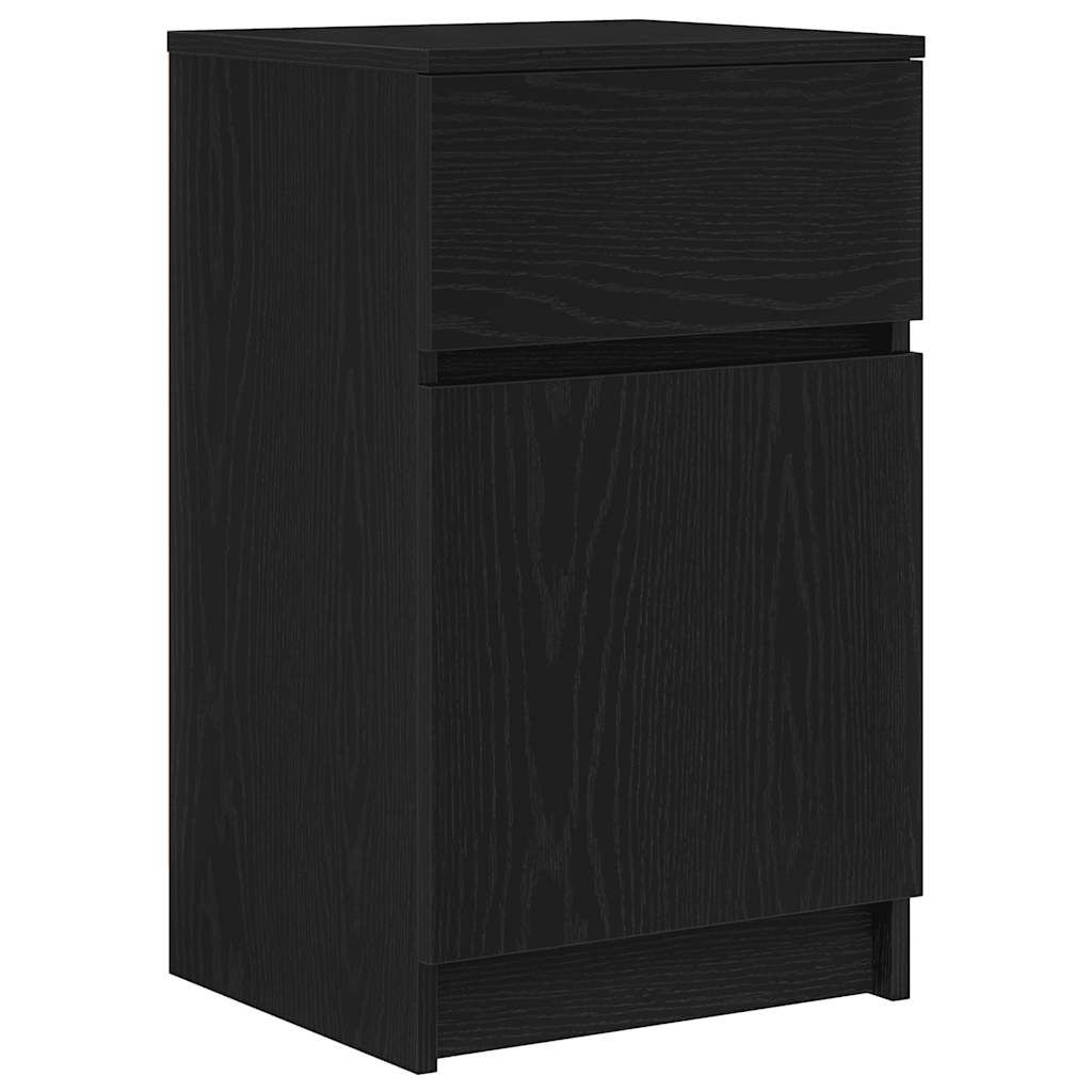 vidaXL Comodino Nero 39x35x65 cm in Legno Multistrato
