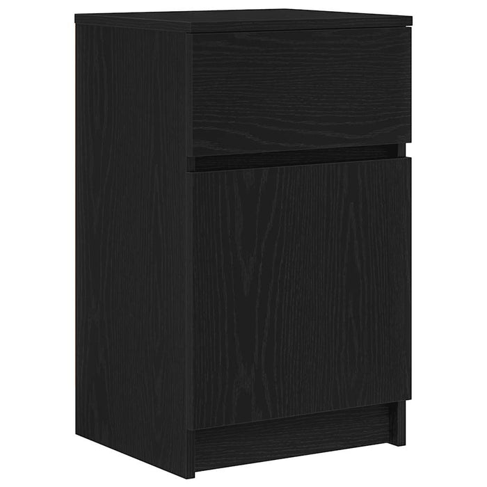 vidaXL Comodino Nero 39x35x65 cm in Legno Multistrato