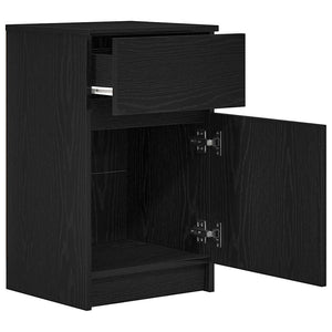 vidaXL Comodino Nero 39x35x65 cm in Legno Multistrato