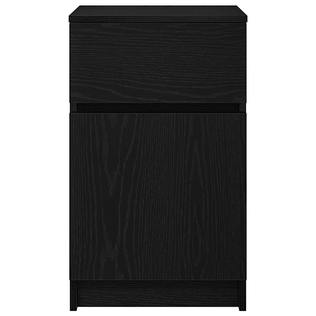 vidaXL Comodino Nero 39x35x65 cm in Legno Multistrato