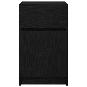 vidaXL Comodino Nero 39x35x65 cm in Legno Multistrato