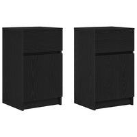 vidaXL Comodini 2pz Neri 39x35x65 cm in Legno Multistrato