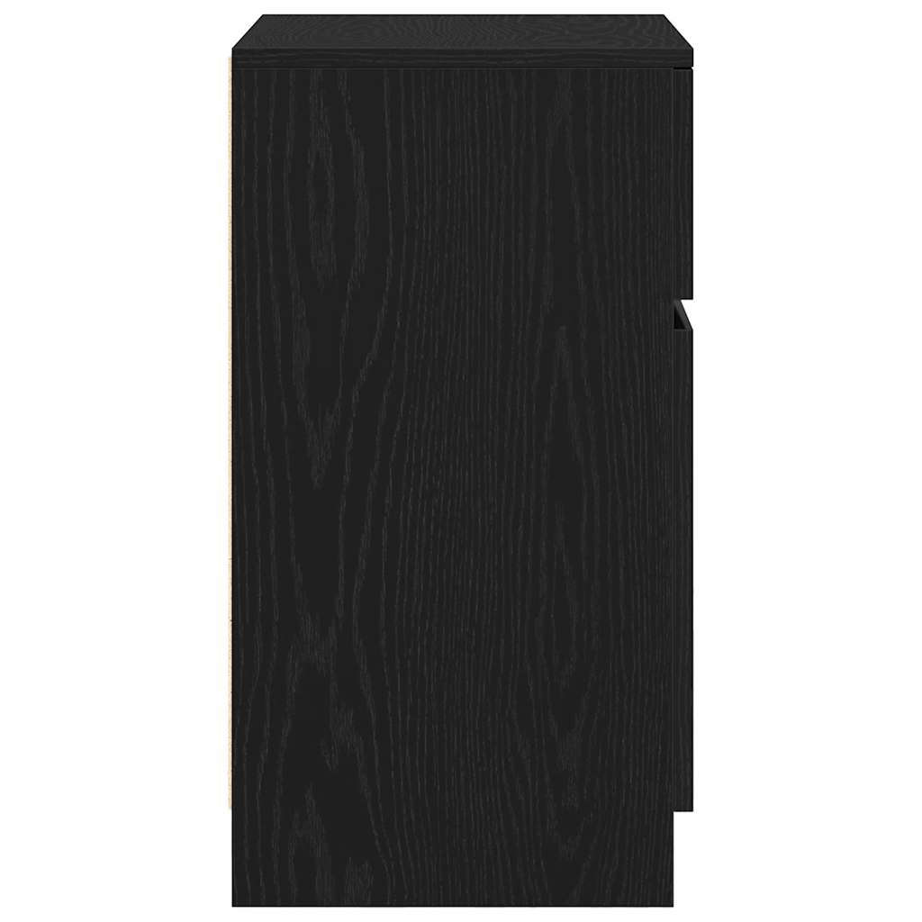 vidaXL Comodini 2pz Neri 39x35x65 cm in Legno Multistrato