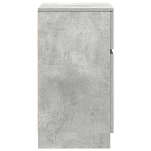 Comodino Grigio Cemento 39x35x65 cm in Legno Multistrato