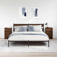 Comodini 2pz-Set di 2 Tavolino da notte Rovere Marrone 39x35x65 cm in Legno Multistrato