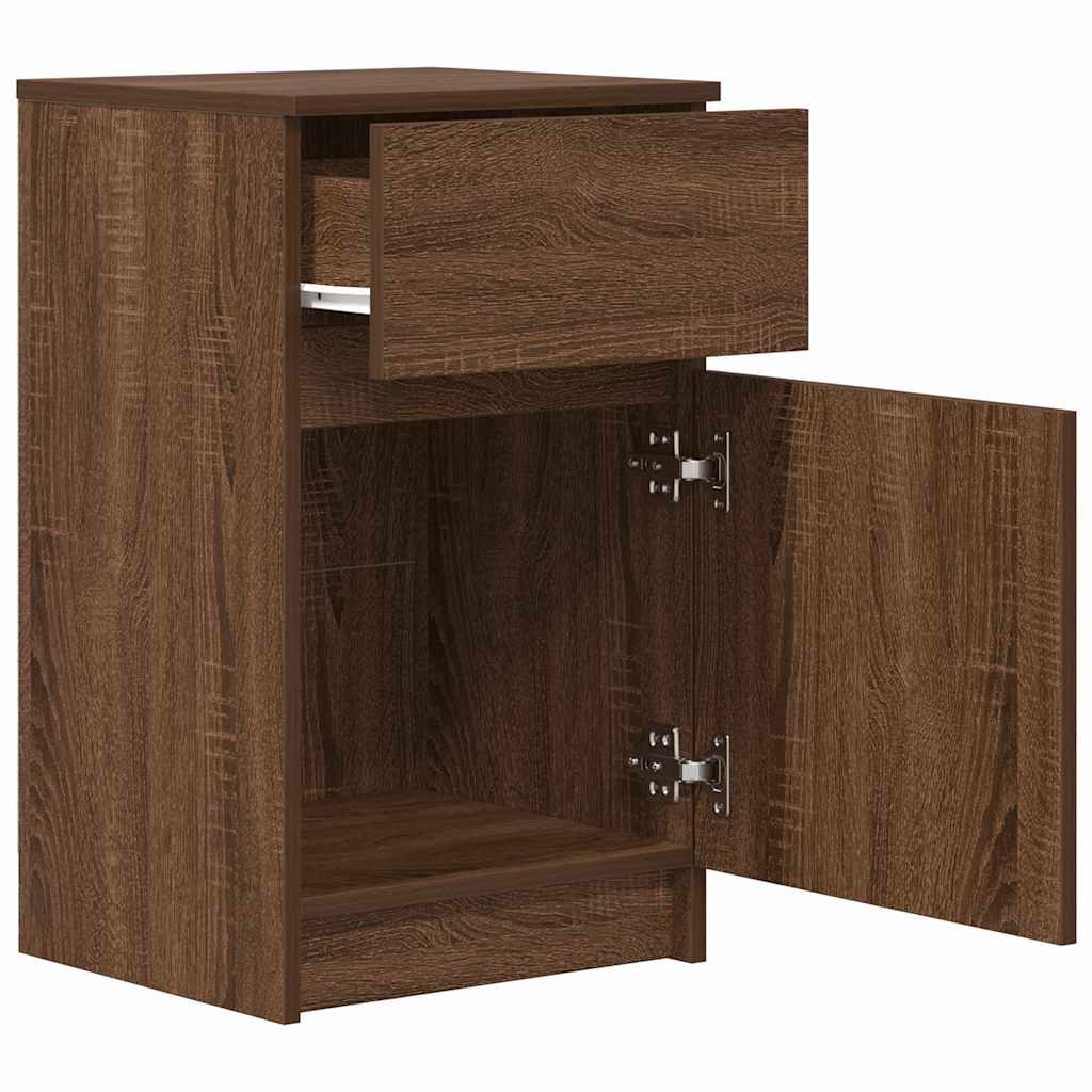 Comodini 2pz-Set di 2 Tavolino da notte Rovere Marrone 39x35x65 cm in Legno Multistrato