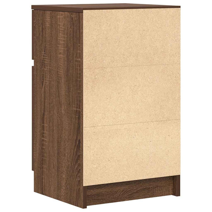 Comodini 2pz-Set di 2 Tavolino da notte Rovere Marrone 39x35x65 cm in Legno Multistrato