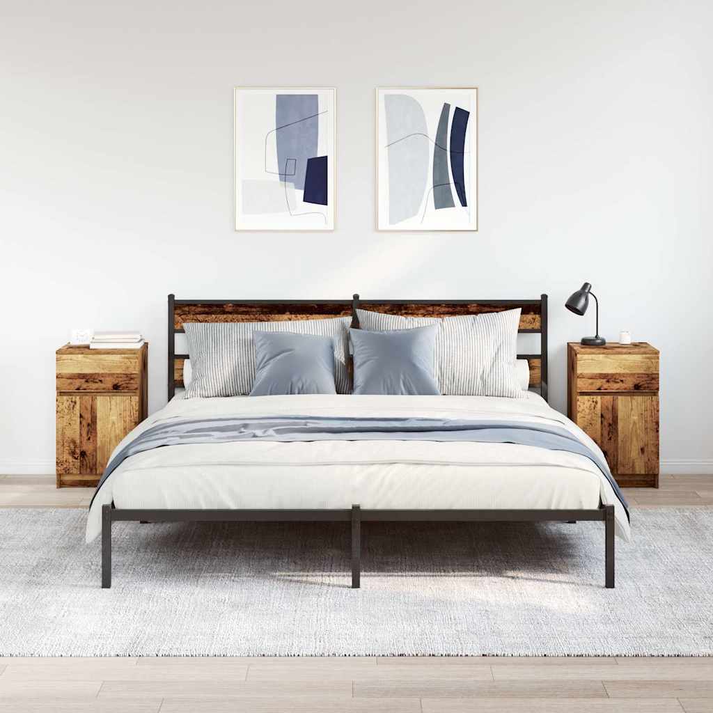 vidaXL Comodini 2 pz Legno Antico 39x35x65 cm in Legno Multistrato