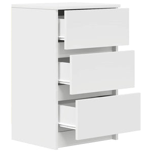 Comodini con 3 Cassetti 2 pz-Set di 2 Tavolino da notte Bianco 39x35x65 cm