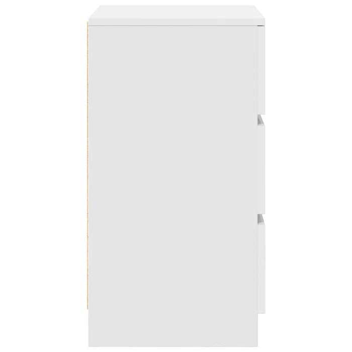 Comodini con 3 Cassetti 2 pz Bianco 39x35x65 cm 861338