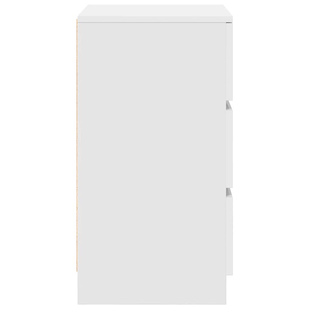 Comodini con 3 Cassetti 2 pz-Set di 2 Tavolino da notte Bianco 39x35x65 cm
