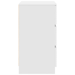Comodini con 3 Cassetti 2 pz-Set di 2 Tavolino da notte Bianco 39x35x65 cm