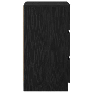 Comodini con 3 Cassetti 2 pz-Set di 2 Tavolino da notte Nero 39x35x65 cm