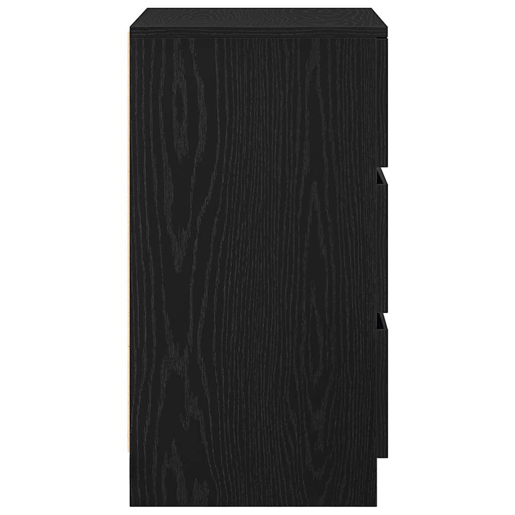vidaXL Comodini con 3 Cassetti 2 pz Nero 39x35x65 cm