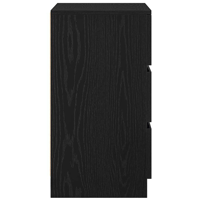 vidaXL Comodini con 3 Cassetti 2 pz Nero 39x35x65 cm