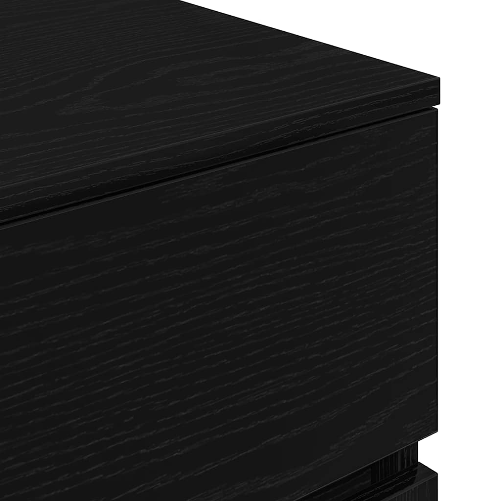 vidaXL Comodini con 3 Cassetti 2 pz Nero 39x35x65 cm