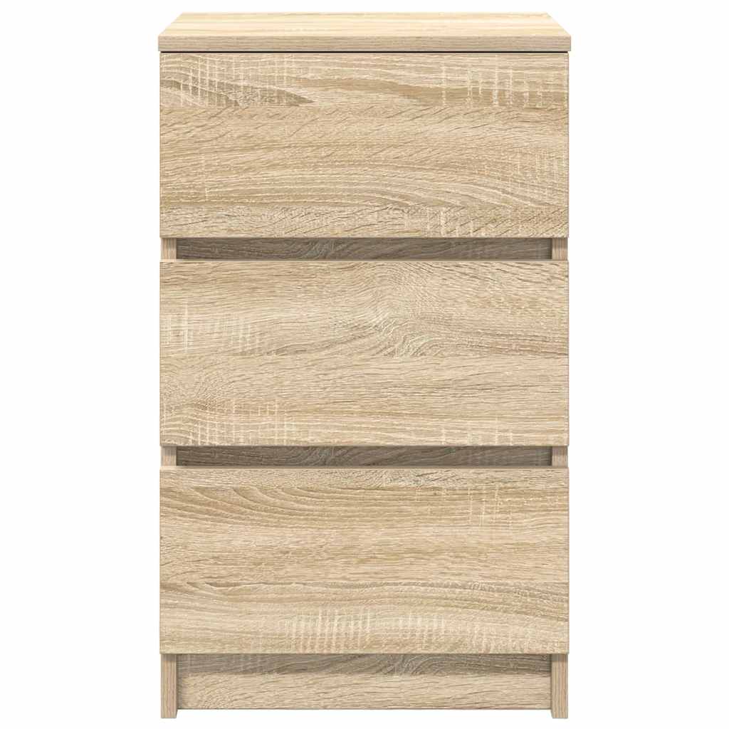 Comodino con 3 Cassetti Rovere Sonoma 39x35x65 cm 861341