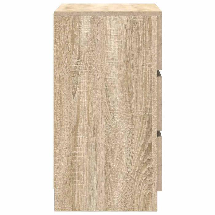 Comodino con 3 Cassetti Rovere Sonoma 39x35x65 cm 861341