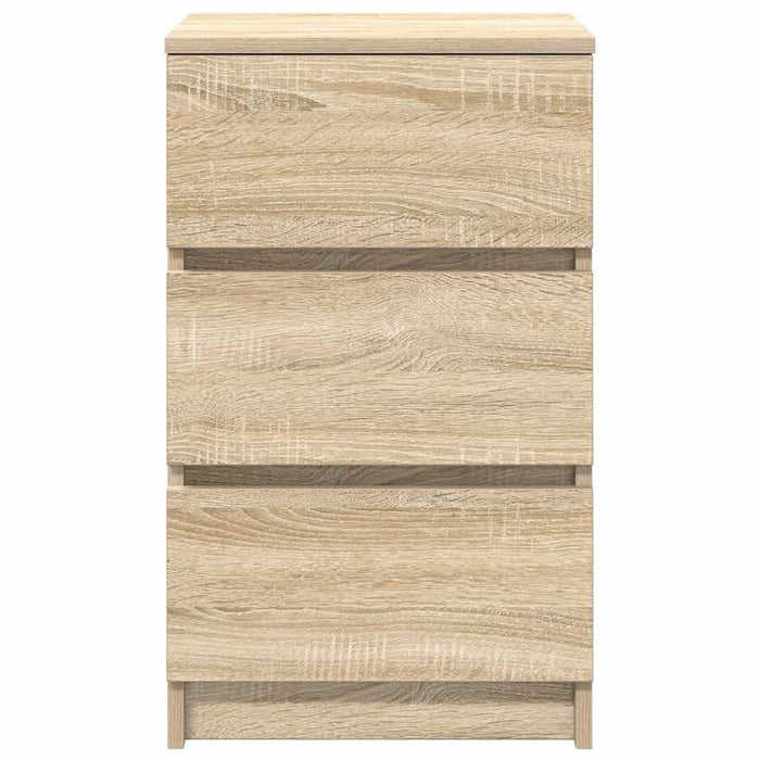 vidaXL Comodini con 3 Cassetti 2 pz Rovere Sonoma 39x35x65 cm