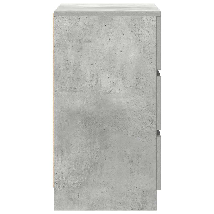 vidaXL Comodino con 3 Cassetti Grigio Cemento 39x35x65 cm