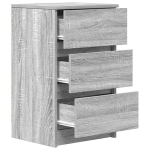 Comodino con 3 Cassetti Grigio Sonoma 39x35x65 cm 861347