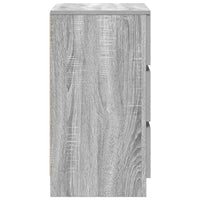 Comodino con 3 Cassetti Grigio Sonoma 39x35x65 cm