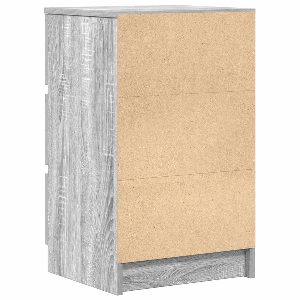 Comodino con 3 Cassetti Grigio Sonoma 39x35x65 cm 861347