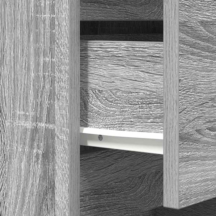 Comodino con 3 Cassetti Grigio Sonoma 39x35x65 cm 861347