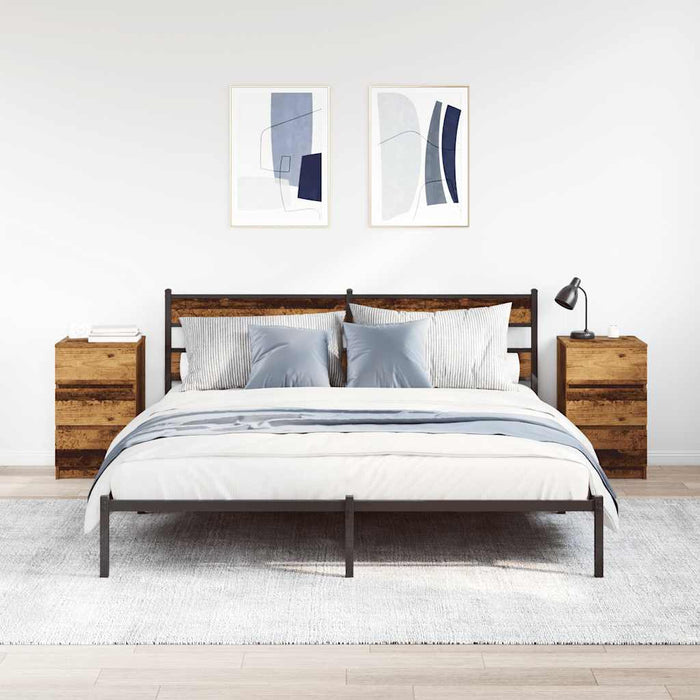 Comodini con 3 Cassetti 2 pz-Set di 2 Tavolino da notte Legno Antico 39x35x65 cm