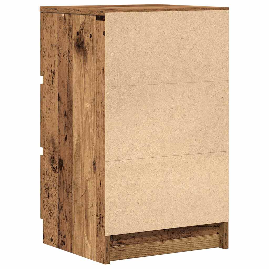 Comodini con 3 Cassetti 2 pz-Set di 2 Tavolino da notte Legno Antico 39x35x65 cm