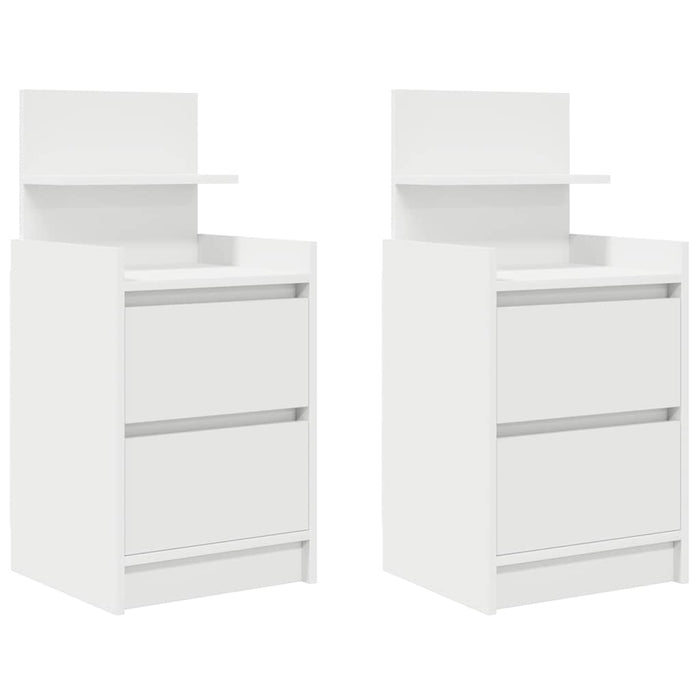 Comodini con 2 Cassetti 2 pz-Set di 2 Tavolino da notte Bianco 38x34x80 cm