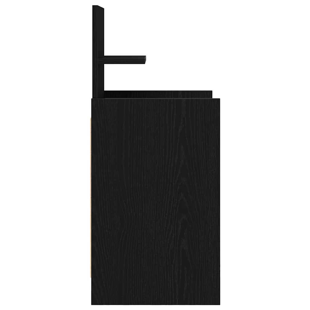 Comodino con 2 Cassetti-Tavolino da notte Nero 38x34x80 cm