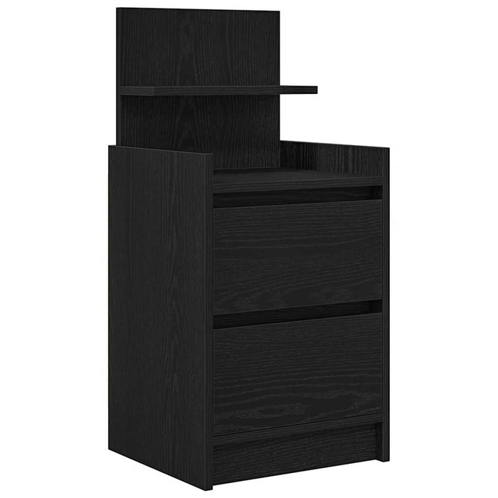 Comodini con 2 Cassetti 2 pz-Set di 2 Tavolino da notte Rovere Nero 38x34x80 cm