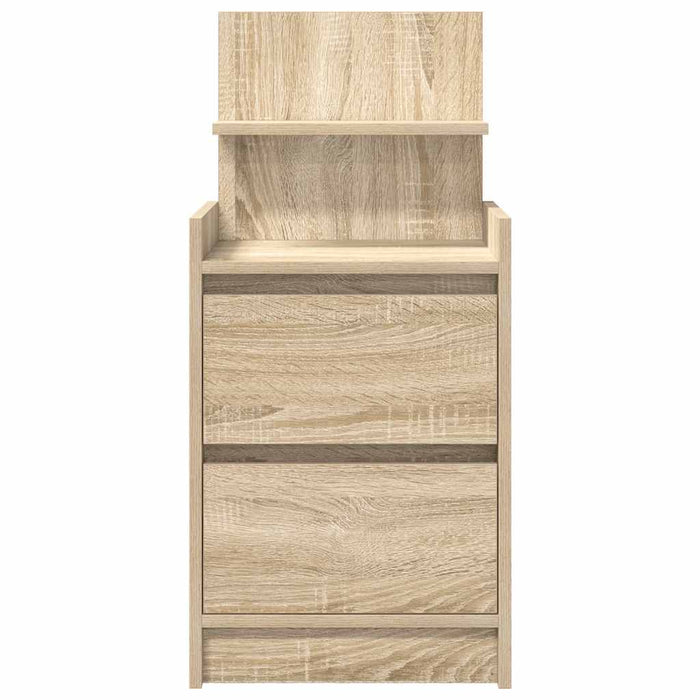 vidaXL Comodini con 2 Cassetti 2 pz Rovere Sonoma 38x34x80 cm