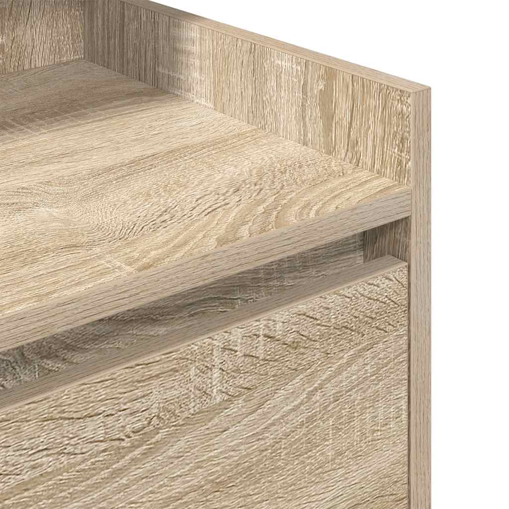 vidaXL Comodini con 2 Cassetti 2 pz Rovere Sonoma 38x34x80 cm