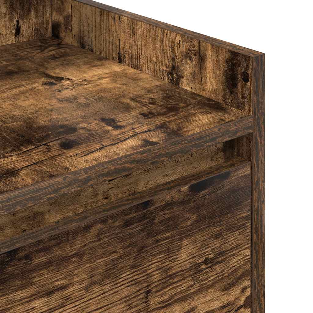 vidaXL Comodino con 2 Cassetti Rovere Fumo 38x34x80 cm